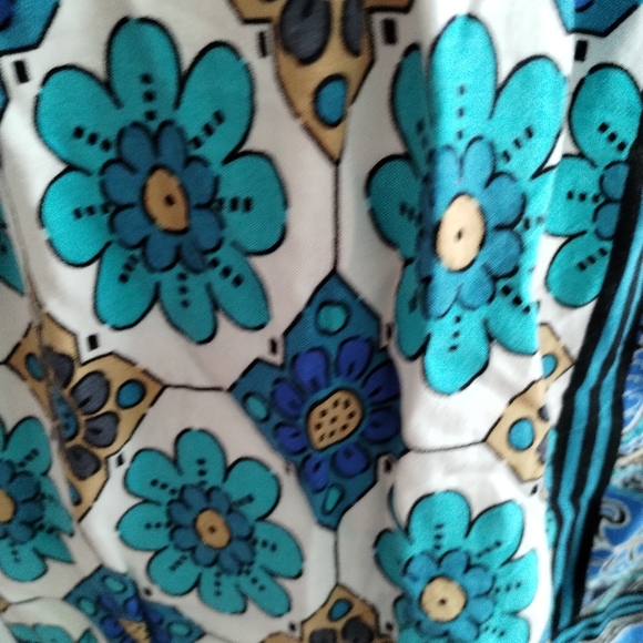 Blue Floral Multi Print VNeck Dress - Picture 6 of 13